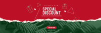 Christmas Fitness Discount Twitter header (cover) Image Preview