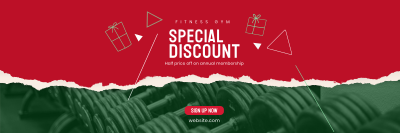 Christmas Fitness Discount Twitter Header Image Preview