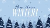 Hey There Winter Greeting Facebook Event Cover Design