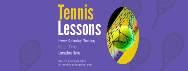 Tennis Lesson Facebook Cover Design Image Preview