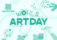 Quirky World Art Day Postcard Image Preview