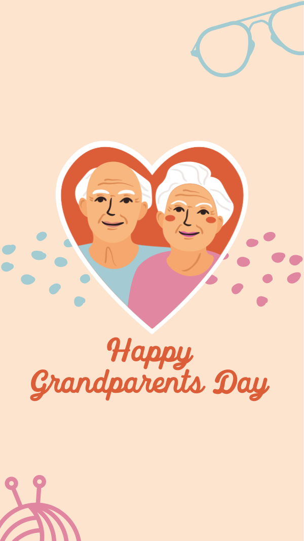 Heart Grandparents Greeting  Instagram Story Design Image Preview