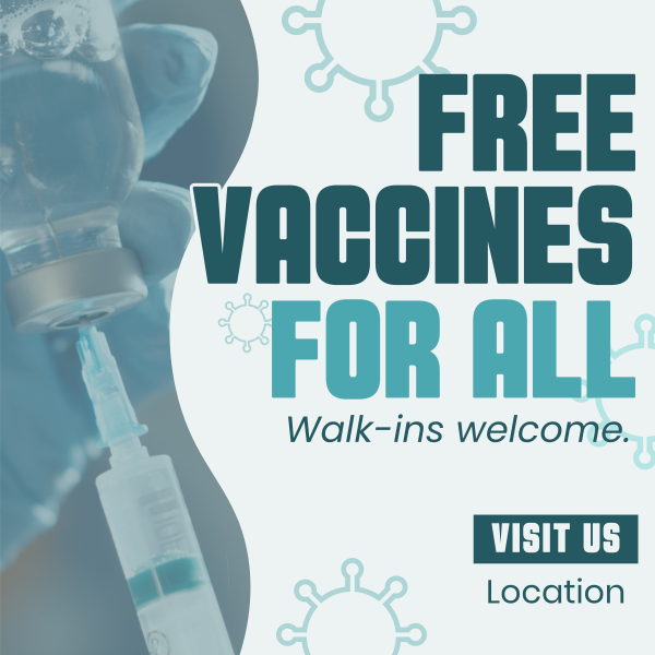 Free Vaccination For All Instagram Post Design