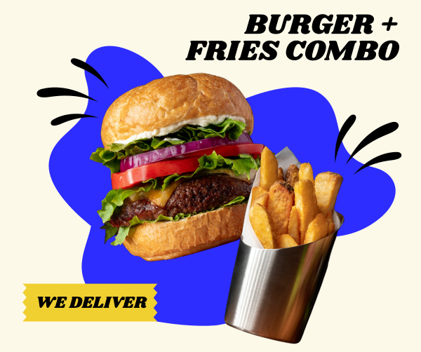 Burger Fries Facebook Post Design Image Preview