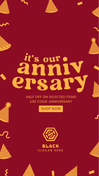 Anniversary Party Hats Instagram Story Design