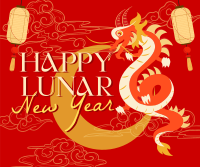 Lunar New Year Dragon Facebook Post Design