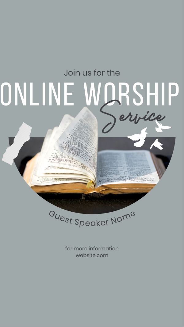 Online Worship Instagram Story Design Image Preview