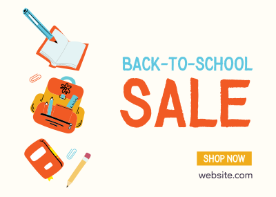 Fantastic School Sale Postcard Image Preview