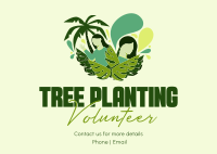 Minimalist Planting Volunteer Postcard Image Preview