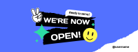 We're Open Stickers Facebook cover Image Preview