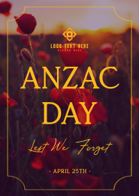 Poppy Flower Anzac Day Poster Image Preview