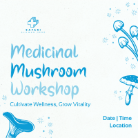 Monoline Mushroom Workshop Instagram Post Design