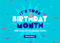 Birthday Month Promo Postcard Design