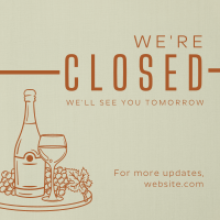 Minimalist Closed Restaurant Instagram post Image Preview