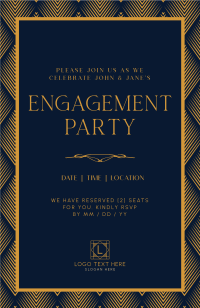 Art Deco Engagement Invitation Design