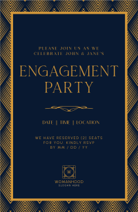 Art Deco Engagement Invitation Image Preview