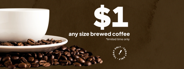 $1 Brewed Coffee Facebook Cover Design Image Preview