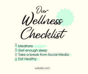 Wellness Checklist Facebook post Image Preview