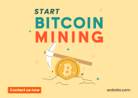 Start Crypto Mining Postcard Design