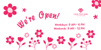 We're Open Flower Power Twitter post Image Preview
