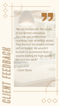 Client Feedback on Construction Facebook Story Design