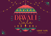 Diwali Lanterns Postcard Design