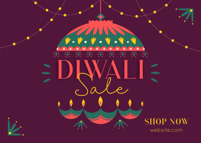 Diwali Lanterns Postcard Image Preview