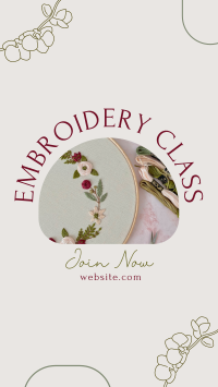 Embroidery Class Facebook story Image Preview