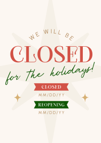 Holiday Closing Badge Poster Image Preview
