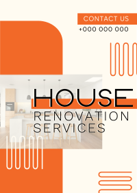 Geometric Blocks House Renovation Flyer Design