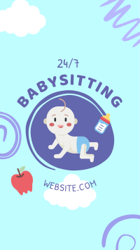 Babysitting Services Illustration Facebook story Image Preview