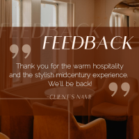 Minimalist Hotel Feedback Instagram Post Image Preview