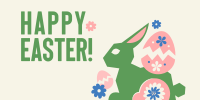 Floral Easter Bunny  Twitter post Image Preview