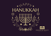 Happy Hanukkah Postcard Image Preview