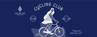 Bike Club Illustration Facebook cover Image Preview
