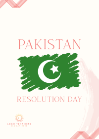 Pakistan Day Brush Flag Poster Design