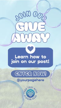 Giveaway Quirky Bubbles Facebook Story Design