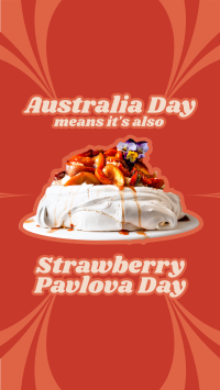 Australian Strawberry Pavlova Facebook Story Design