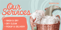 Swirly Laundry Services Twitter Post Design