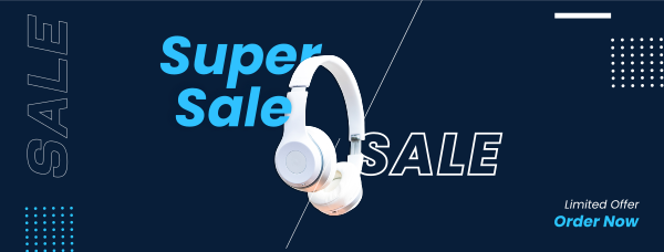 Super Sale Headphones Facebook Cover Design Image Preview