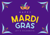 Festive Mardi Gras Postcard Image Preview