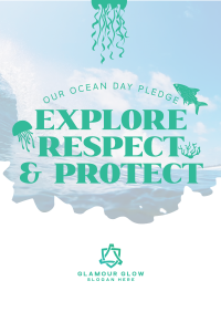 Ocean Day Pledge Poster Image Preview