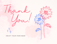 Risograph Floral Thank You Card Design