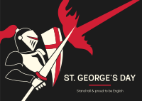 St. George's Battle Knight Postcard Design
