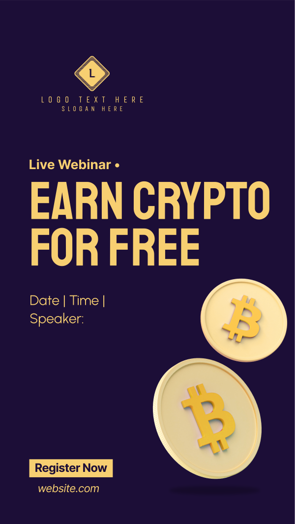 Earn Crypto Live Webinar Instagram Story Design Image Preview