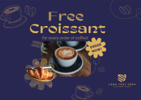 Croissant Coffee Promo Postcard Design