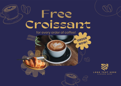 Croissant Coffee Promo Postcard Image Preview