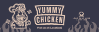 Chicken Restaurant Mascot Twitter Header Design