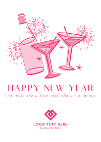 New Year Cheers Poster Design