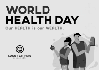 Healthy People Celebrates World Health Day Postcard Image Preview